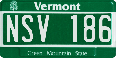VT license plate NSV186