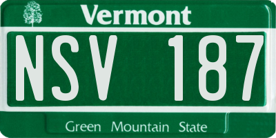 VT license plate NSV187