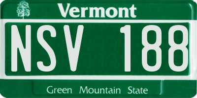 VT license plate NSV188
