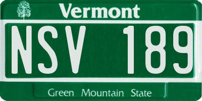 VT license plate NSV189