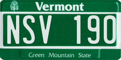 VT license plate NSV190