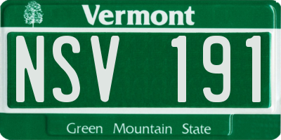 VT license plate NSV191