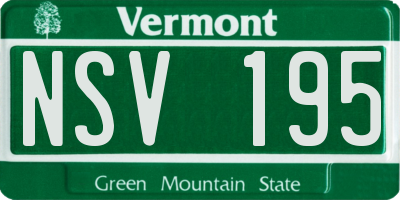 VT license plate NSV195