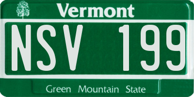 VT license plate NSV199