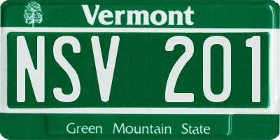 VT license plate NSV201