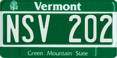 VT license plate NSV202