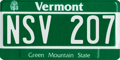 VT license plate NSV207