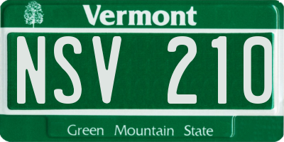 VT license plate NSV210