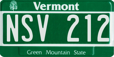 VT license plate NSV212