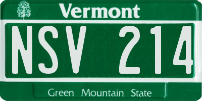 VT license plate NSV214