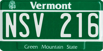 VT license plate NSV216