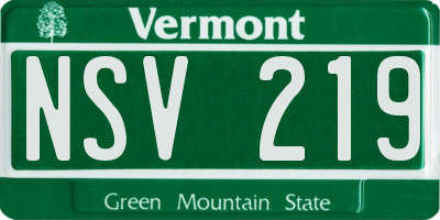 VT license plate NSV219