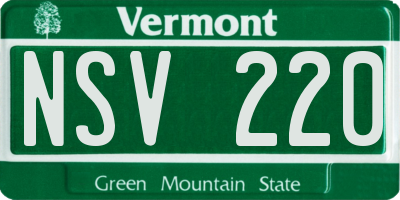 VT license plate NSV220