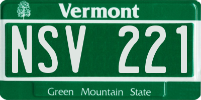 VT license plate NSV221