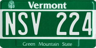 VT license plate NSV224