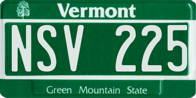 VT license plate NSV225