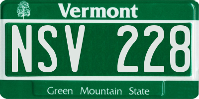 VT license plate NSV228