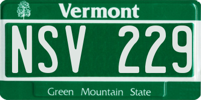 VT license plate NSV229