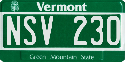 VT license plate NSV230