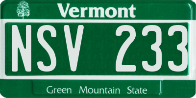 VT license plate NSV233