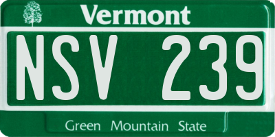 VT license plate NSV239