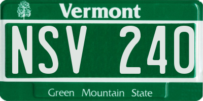 VT license plate NSV240