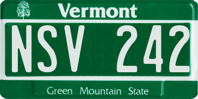 VT license plate NSV242