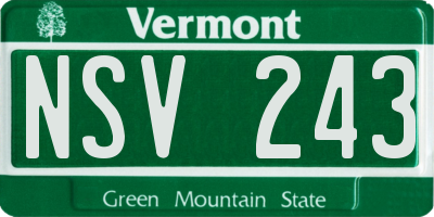 VT license plate NSV243