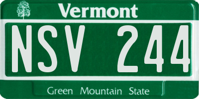 VT license plate NSV244