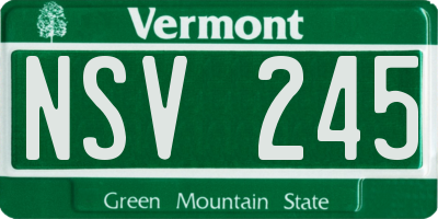 VT license plate NSV245
