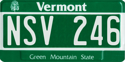 VT license plate NSV246