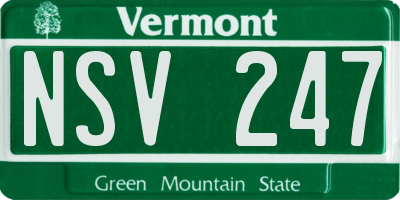 VT license plate NSV247