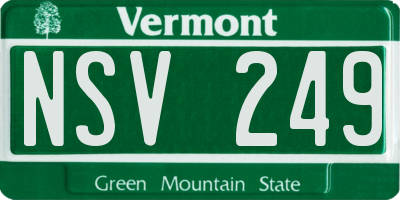 VT license plate NSV249