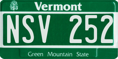 VT license plate NSV252