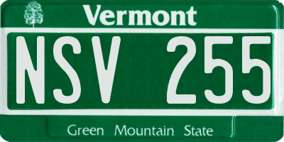 VT license plate NSV255