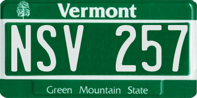 VT license plate NSV257