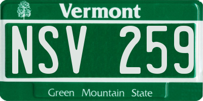VT license plate NSV259