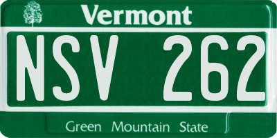 VT license plate NSV262