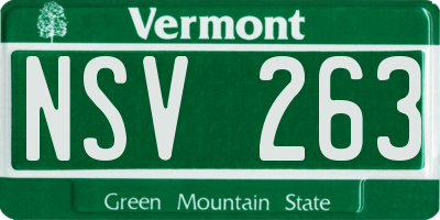 VT license plate NSV263