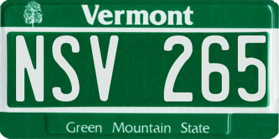 VT license plate NSV265