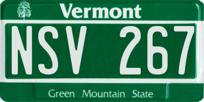VT license plate NSV267