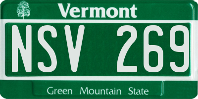 VT license plate NSV269