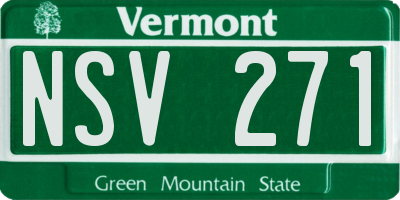 VT license plate NSV271
