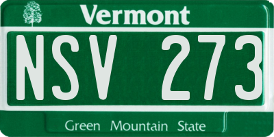 VT license plate NSV273