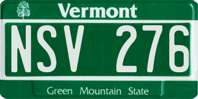 VT license plate NSV276