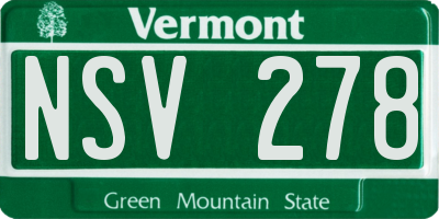 VT license plate NSV278