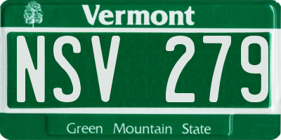 VT license plate NSV279