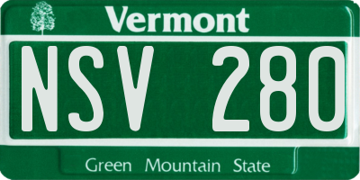 VT license plate NSV280