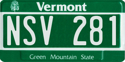 VT license plate NSV281