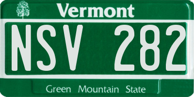 VT license plate NSV282